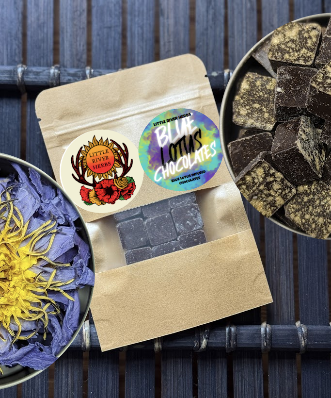 Botanical Dark Chocolate Bites with Blue Lotus Extract