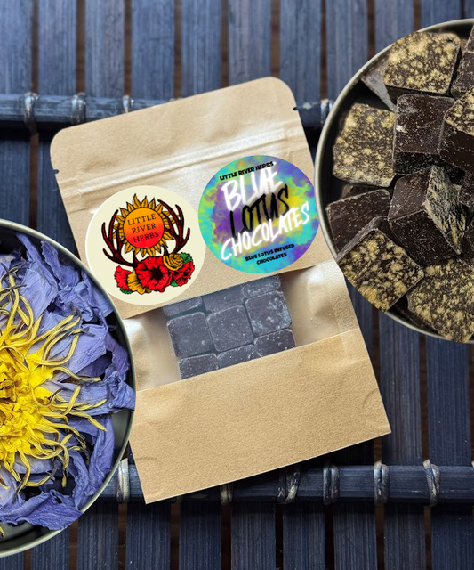Botanical Dark Chocolate Bites with Blue Lotus Extract